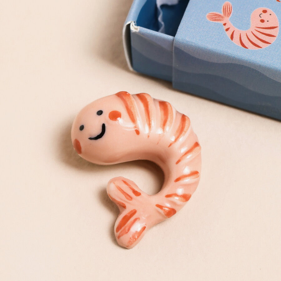 Lisa Angel Tiny Matchbox Ceramic Shrimp Token at Bibelot Leek