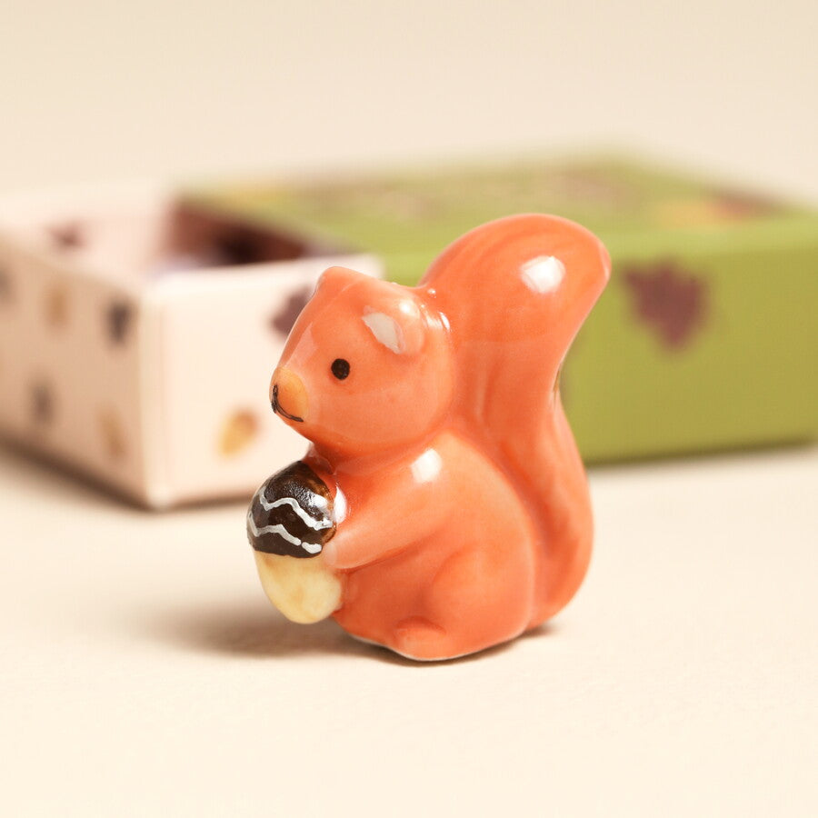 Lisa Angel Tiny Matchbox Ceramic Squirrel Token at Bibelot Leek UK Stockist