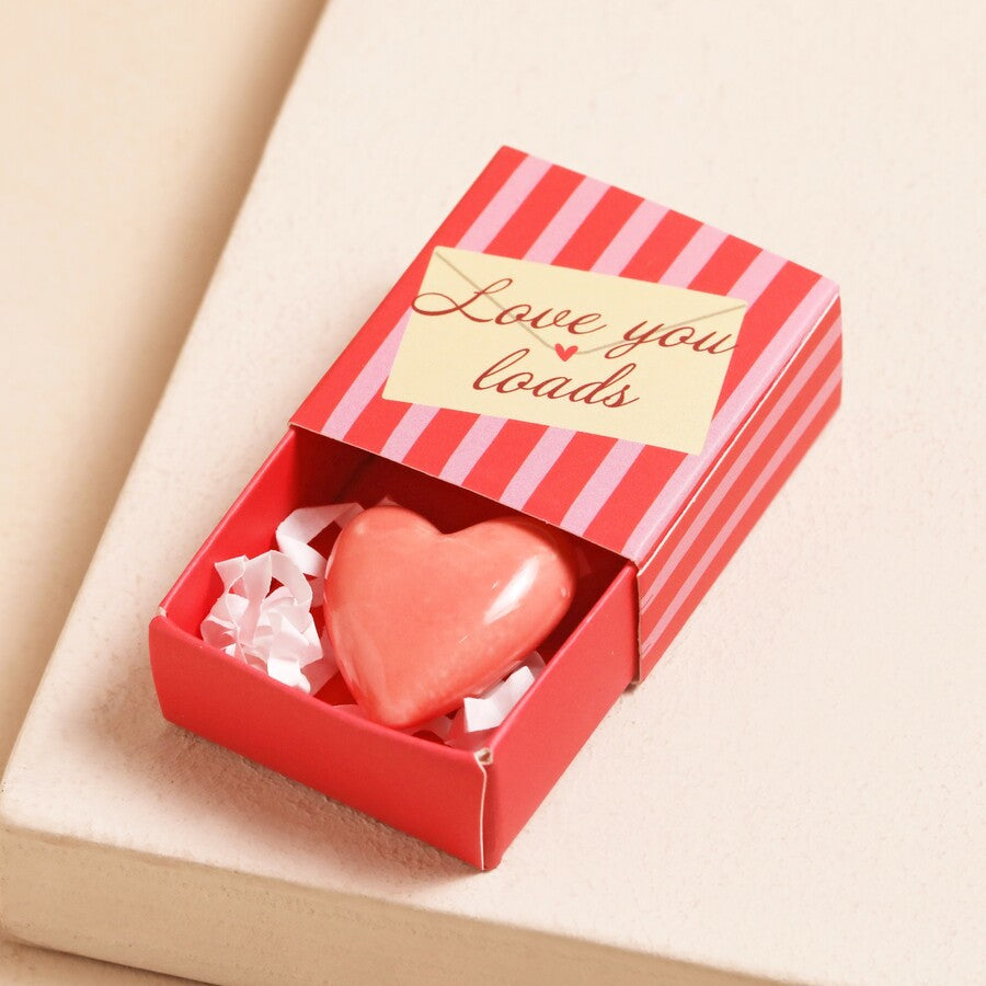Lisa Angel Tiny Matchbox Love You Ceramic Heart Token Bibelot Leek