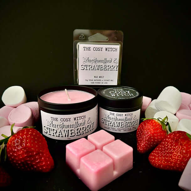 The Cosy Witch Marshmallow and Strawberry Candle / Wax Melt image 0