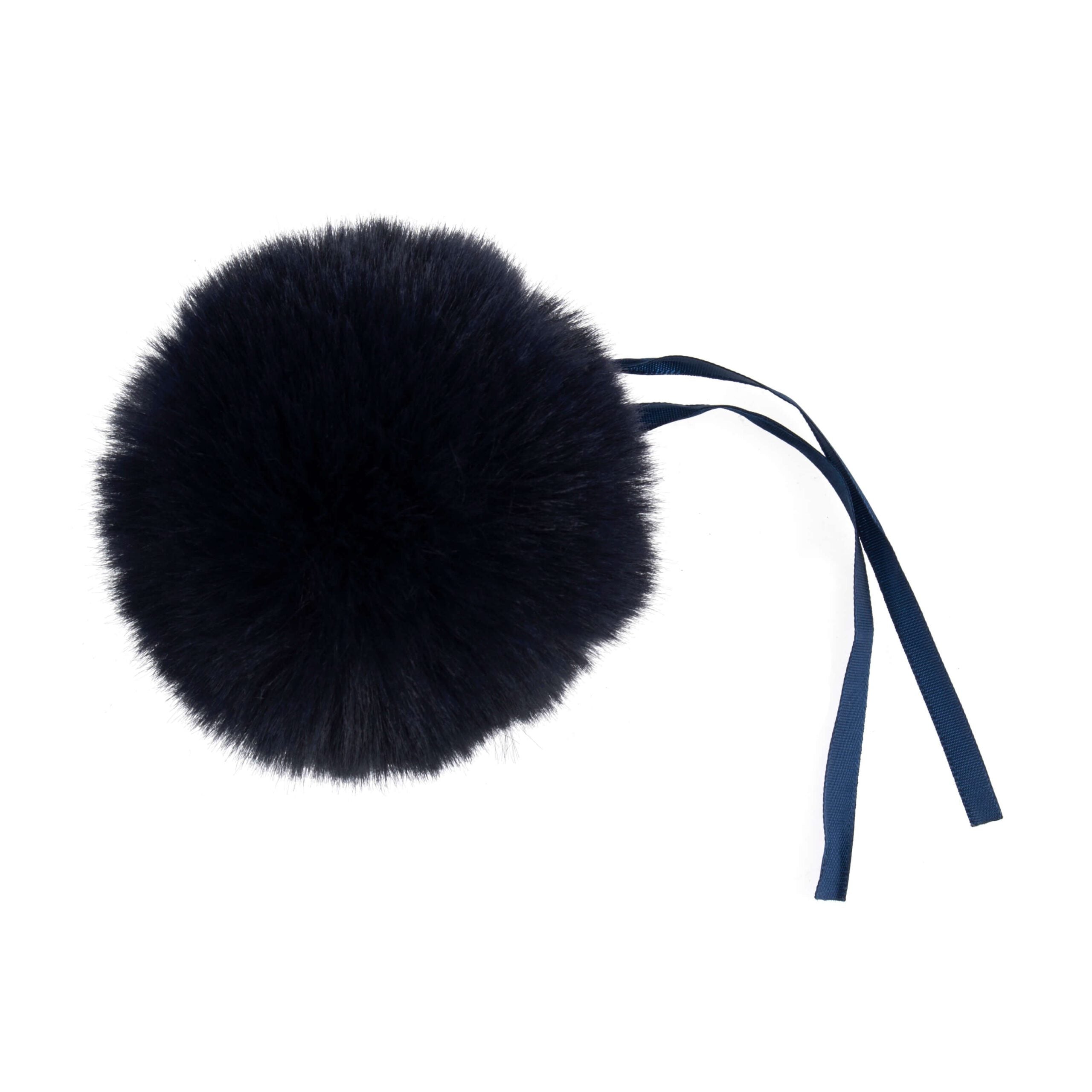 Faux Fur Navy Pom Pom: Large image 0