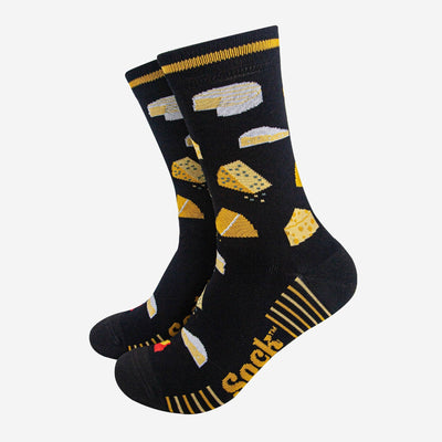 Cheese Bamboo Socks in Black