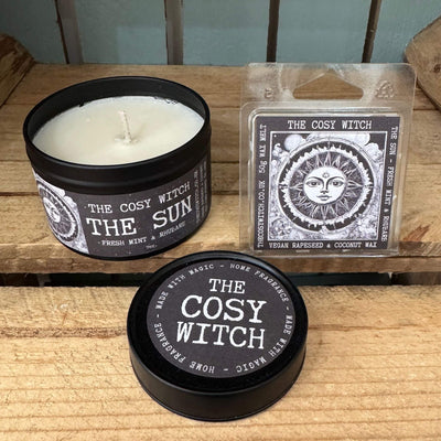 The Cosy Witch The Sun Tarot Fresh Mint & Rhubarb Candle / Wax Melt image 0