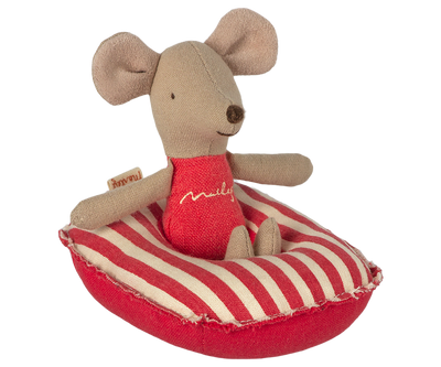 Maileg Rubber Boat, Small Mouse - Red Stripe at Bibelot Leek