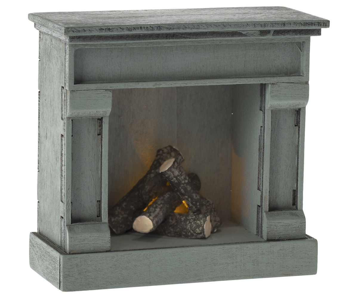 Maileg Fireplace, Mouse - Blue UK stockist