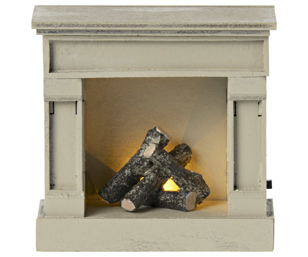 Maileg Fireplace, Mouse - Off White Bibelot Leek UK Stockist