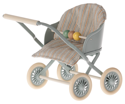 Maileg Stroller Baby Mouse - Blue at Bibelot Leek