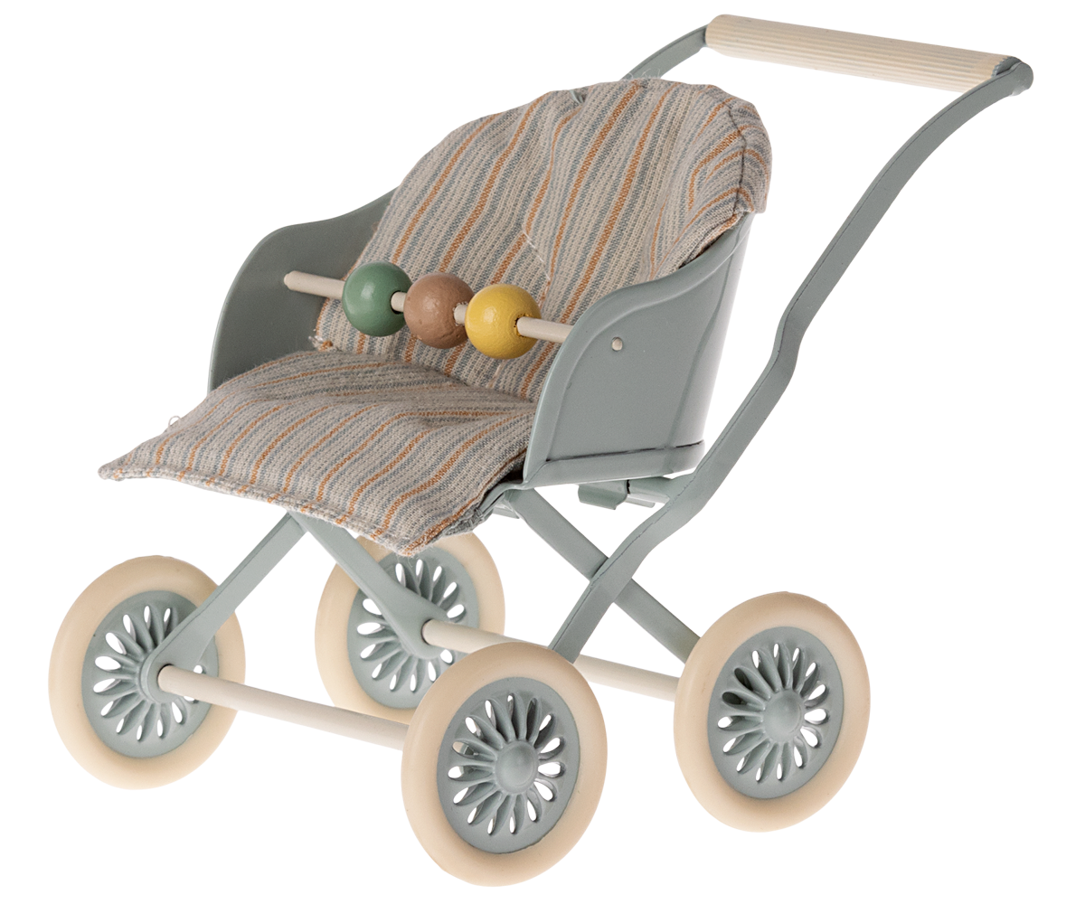 Maileg Stroller Baby Mouse - Blue at Bibelot Leek