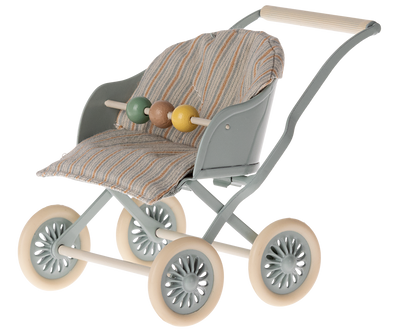 Maileg Stroller Baby Mouse - Blue at Bibelot Leek