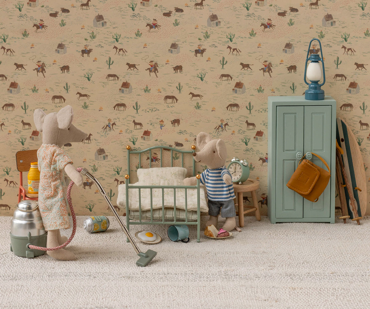 Maileg Vintage Single Bed, Mouse - Mint