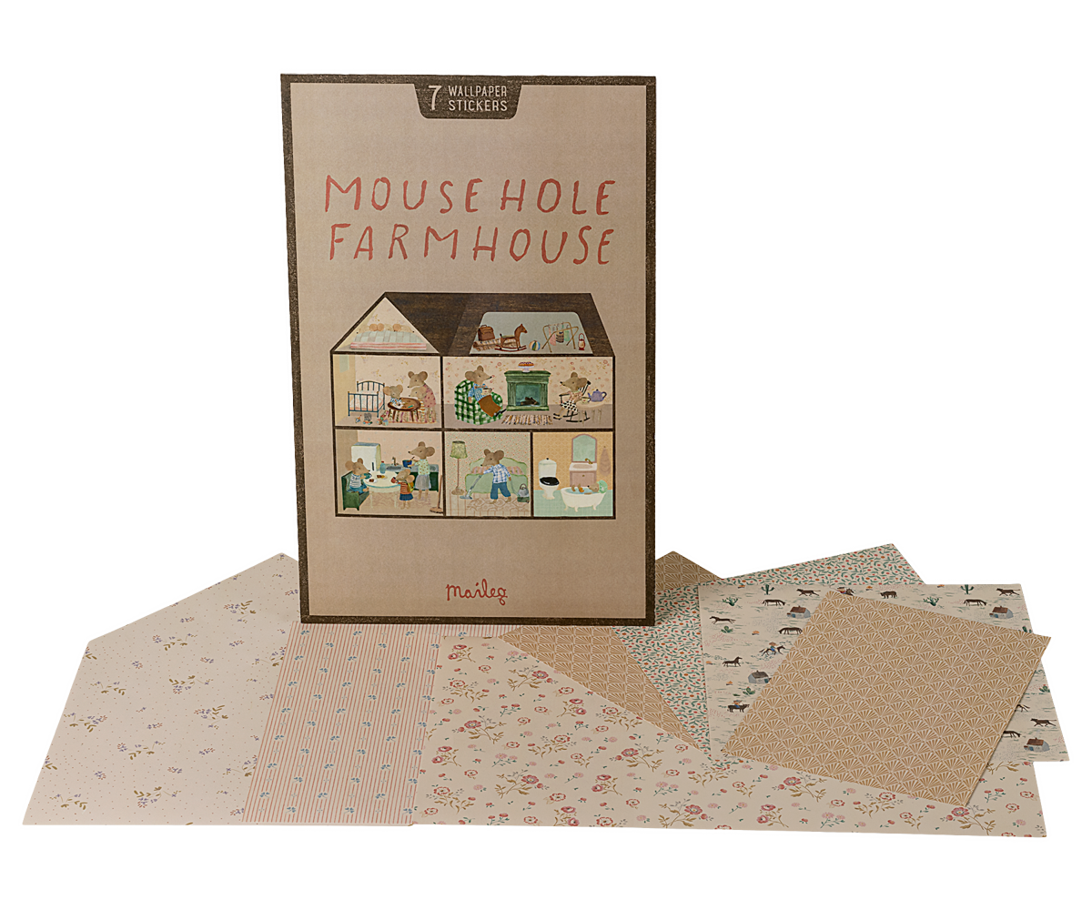 Maileg Wallpaper, Mouse Hole Farmhouse at Bibelot Leek