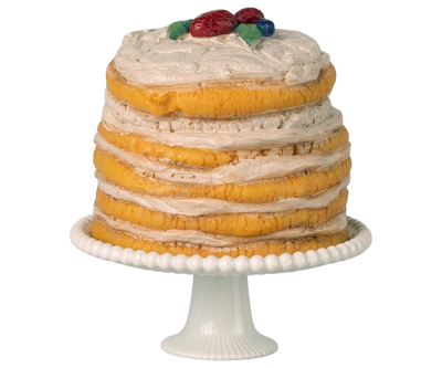 Maileg Party Cake and Cake Stand, Mouse - Off White at Bibelot Leek