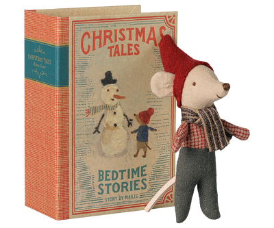 Maileg Christmas Mouse, Baby in Book at Bibelot Leek UK Stockist