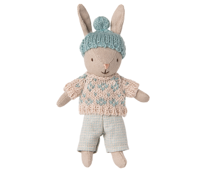 Maileg Winter Rabbit, Micro - Sand - Mint UK stockist