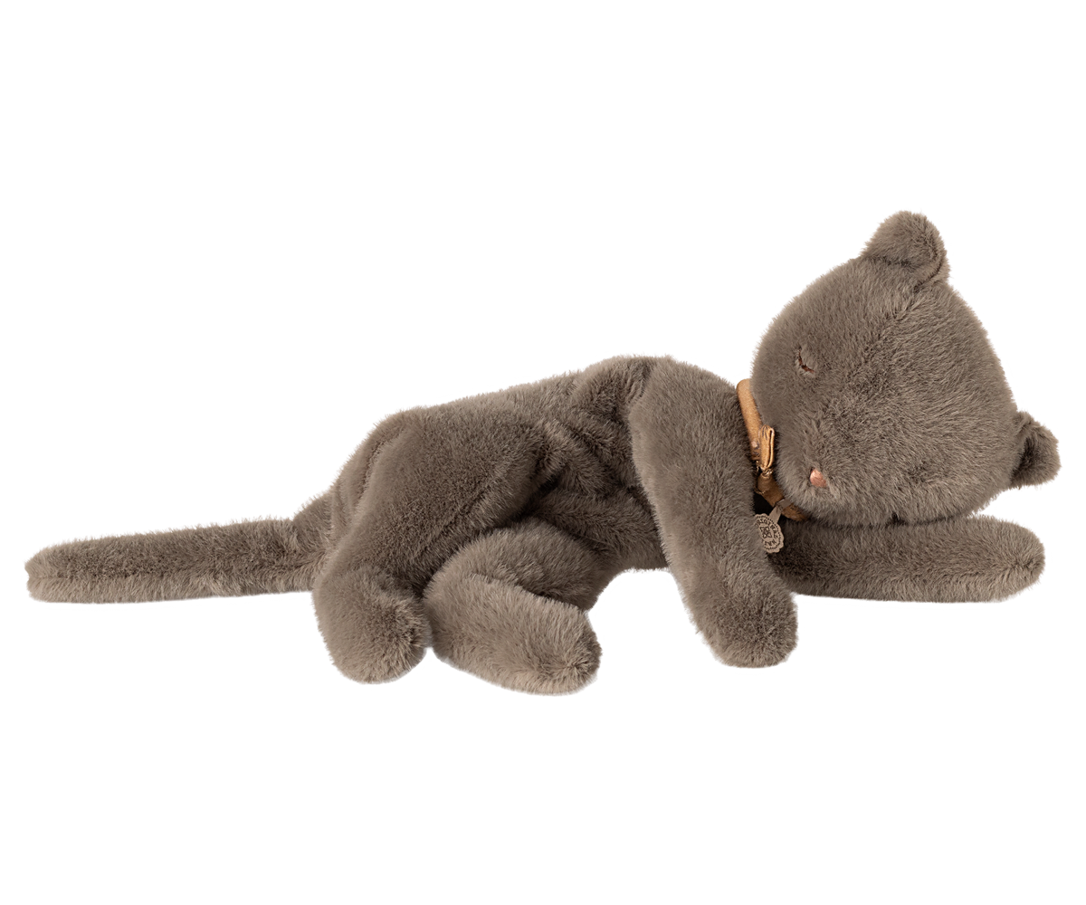 Maileg Sleeping Kitten Plush, Medium - Grey