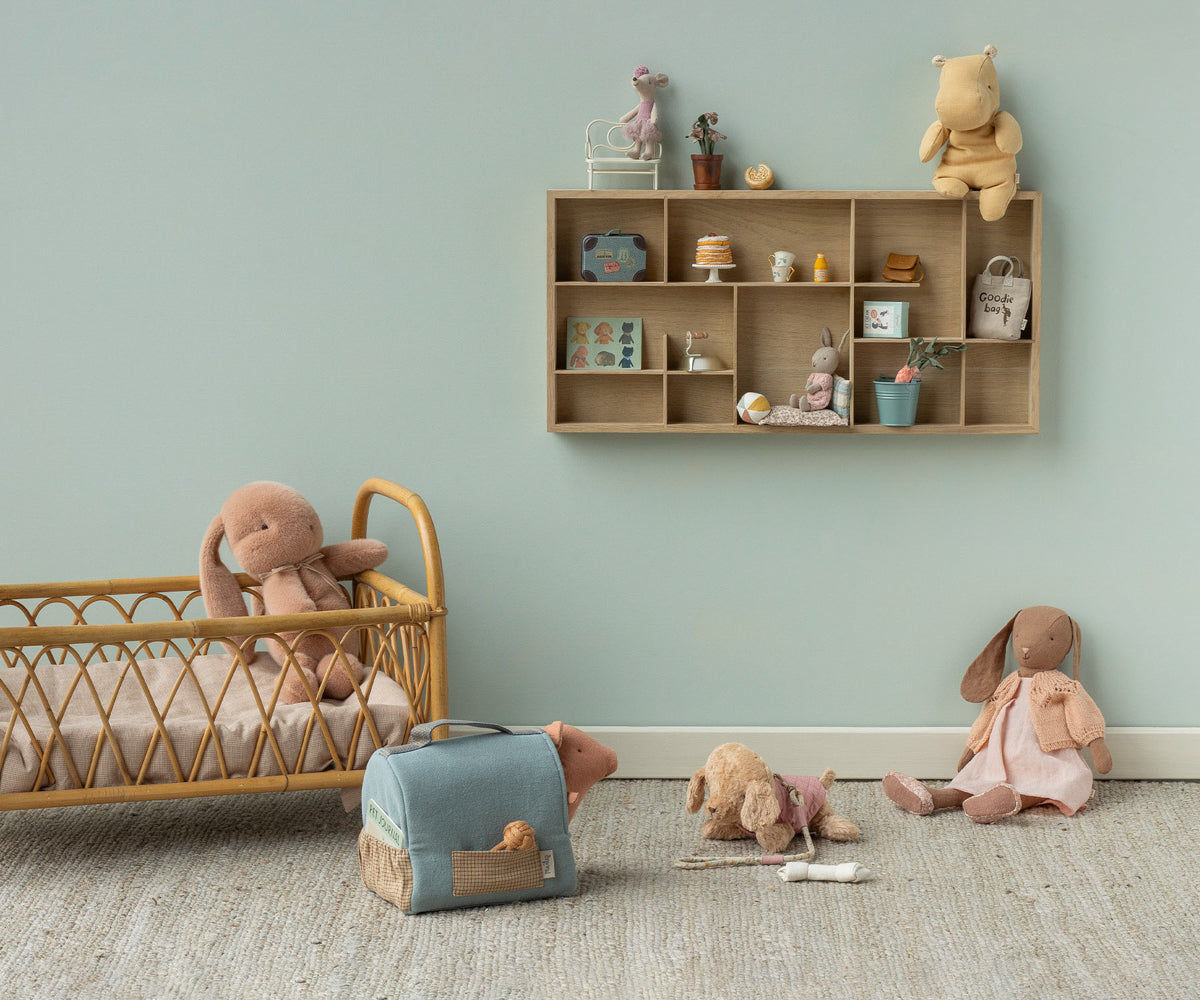 Maileg Pet Carrier - Dusty Blue at Bibelot Leek, UK Stockist