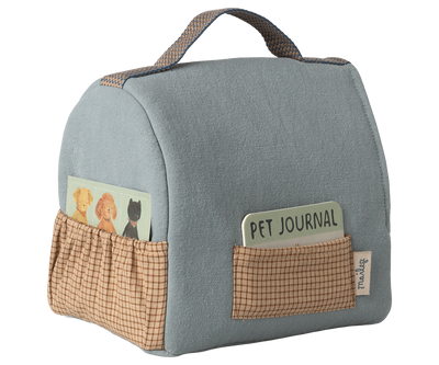 Maileg Pet Carrier - Dusty Blue at Bibelot Leek, UK Stockist