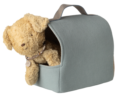 Maileg Pet Carrier - Dusty Blue at Bibelot Leek, UK Stockist