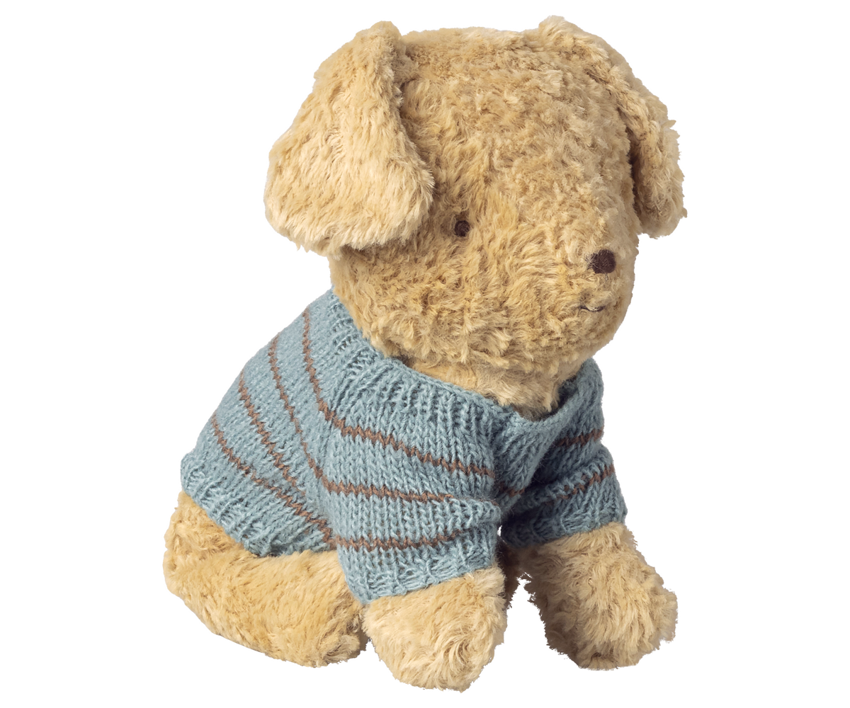 Maileg Puppy Supply, Small, Knitted Sweater - Dusty Blue at Bibelot Leek
