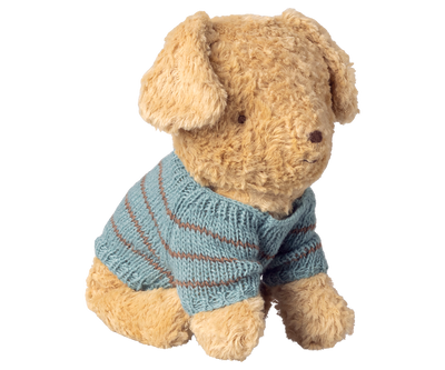 Maileg Puppy Supply, Small, Knitted Sweater - Dusty Blue at Bibelot Leek