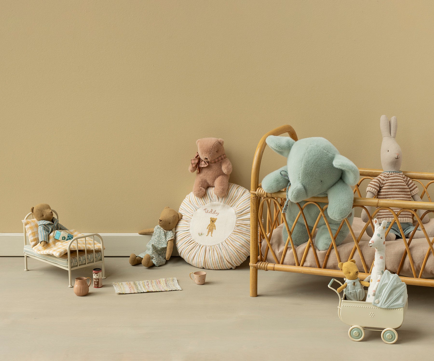 Maileg Elephant plush, Medium - Soft Mint at Bibelot Leek UK Stockist