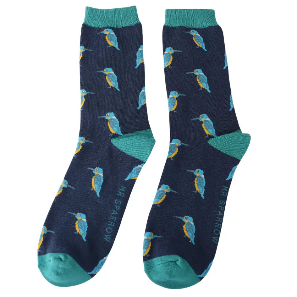 Mr Sparrow Kingfishers Socks: Navy image 1