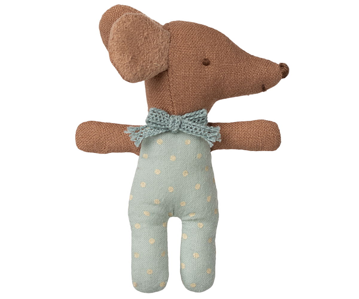 Maileg Sleepy Wakey Baby Mouse in Matchbox - Blue UK Stockist