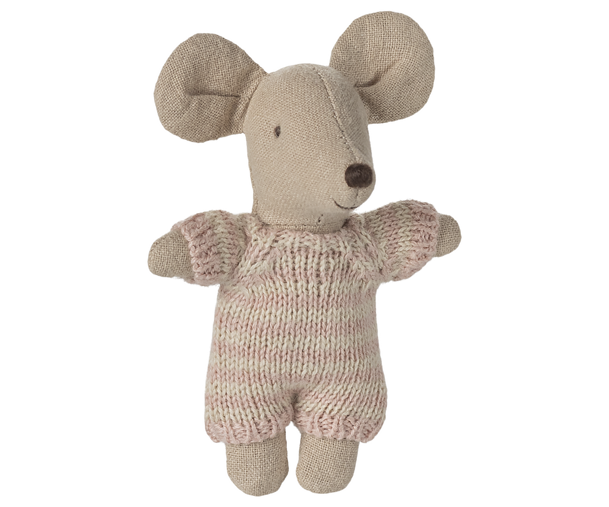 Maileg Baby Mouse in Carry Cot - Rose UK stockist