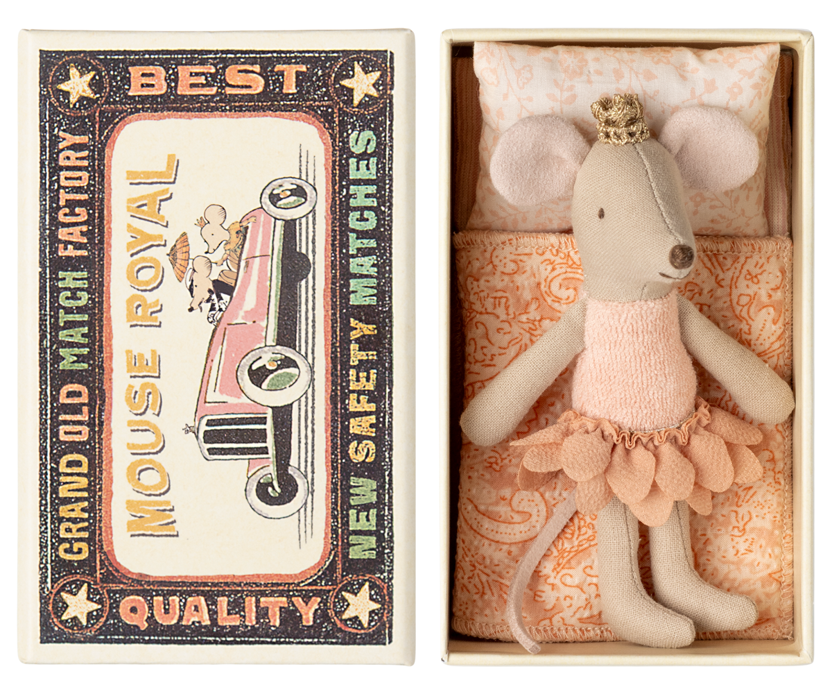 Maileg Princess Mouse, Little Sister in Matchbox