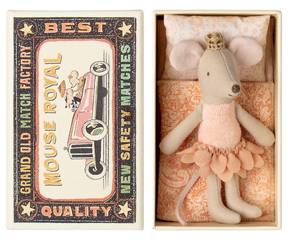 Maileg Princess Mouse, Little Sister in Matchbox