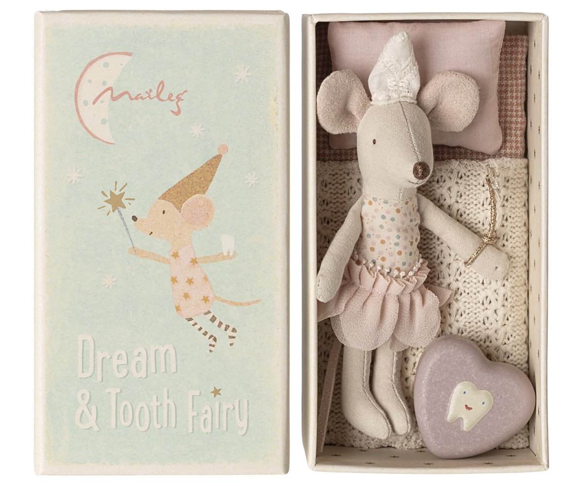 Maileg Tooth Fairy Mouse, Little Sister in Matchbox UK stockist