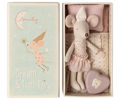 Maileg Tooth Fairy Mouse, Little Sister in Matchbox UK stockist