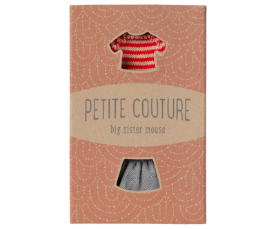 Maileg Knitted Sweater and Skirt, Big Sister Mouse Bibelot Leek UK Stockist