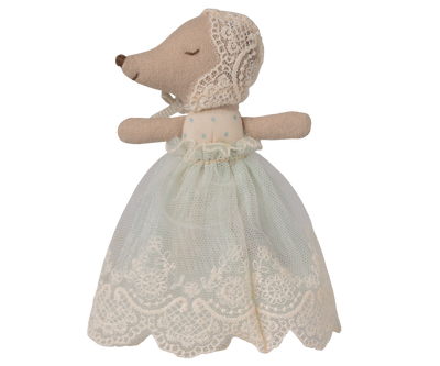 Maileg Baby Mouse in Gown - Mint at Bibelot Leek