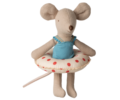 Maileg Beach Mouse with Float, Little Sister - Red Dots at Bibelot Leek