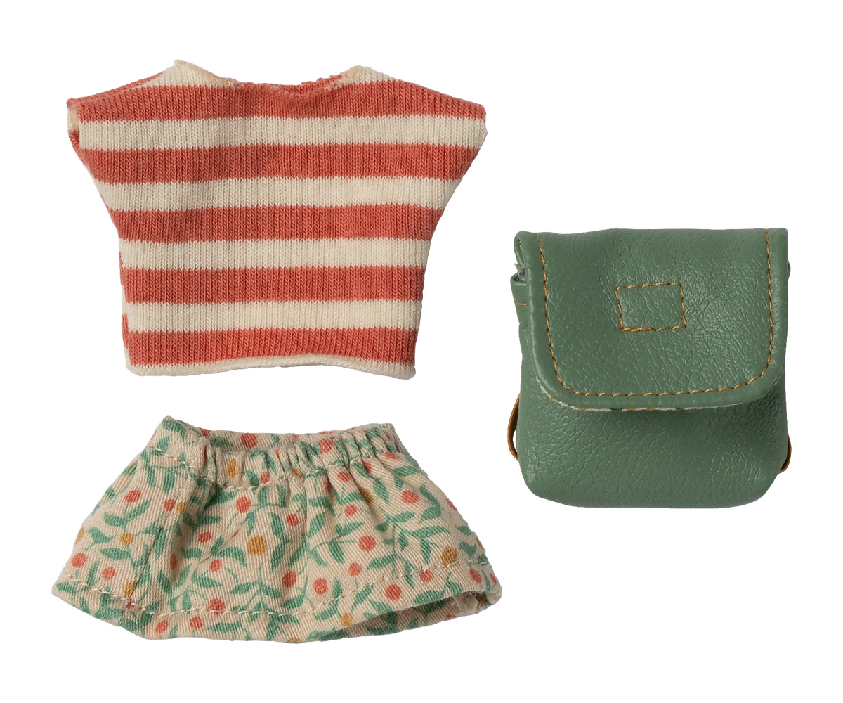 Maileg Clothes and Bag, Big Sister Mouse - Green at Bibelot Leek