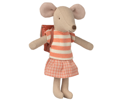 Maileg Clothes and Bag, Big Sister Mouse - Coral at Bibelot Leek