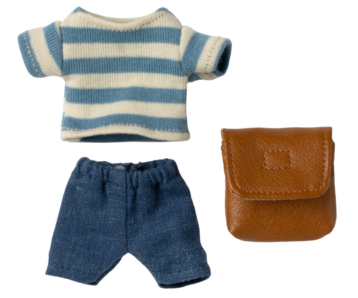 Maileg Clothes and Bag, Big Brother Mouse - Brown at Bibelot Leek
