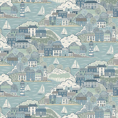 Makower Driftwood Cove Light Blue 171/B3Cotton Fabric at Bibelot, Leek