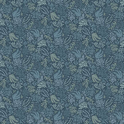 Makower Driftwood Seagrass Blue 178/B Cotton Fabric at Bibelot, Leek