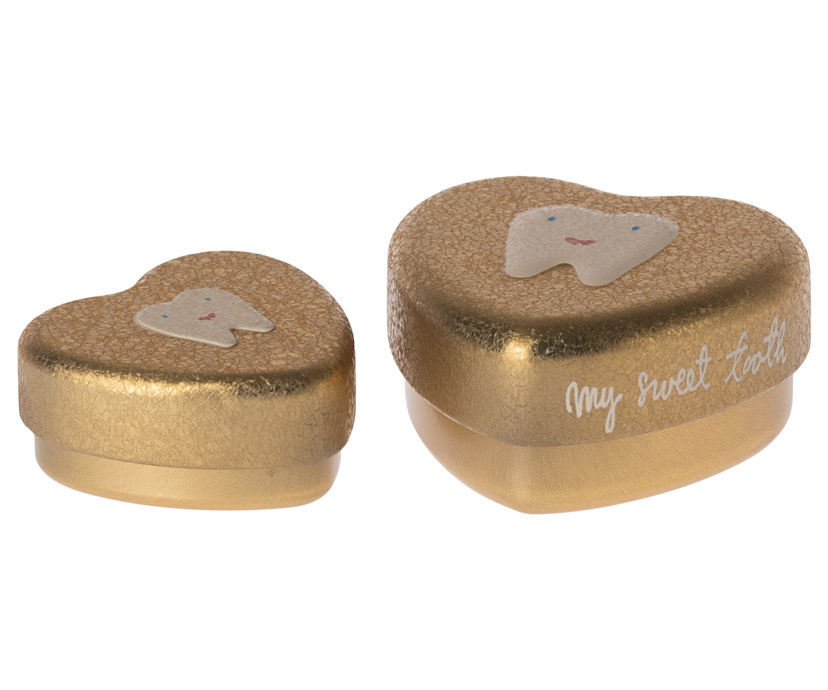 Maileg Tooth Box, 2 Piece Set - Gold