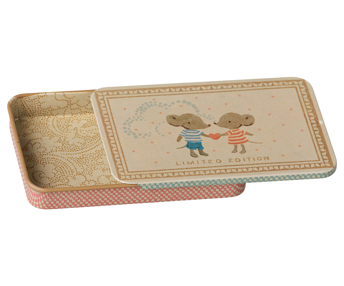 Maileg Metal Box with Sliding Lid - Mice at Bibelot Leek UK Stockist