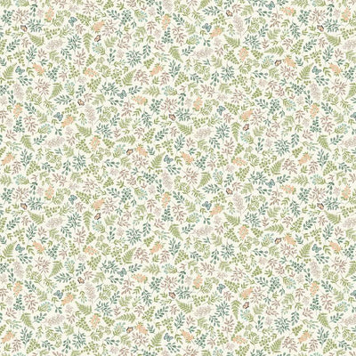 Makower Little Ones Foliage Cream 192/Q Cottn Fabric at Bibelot, Leek