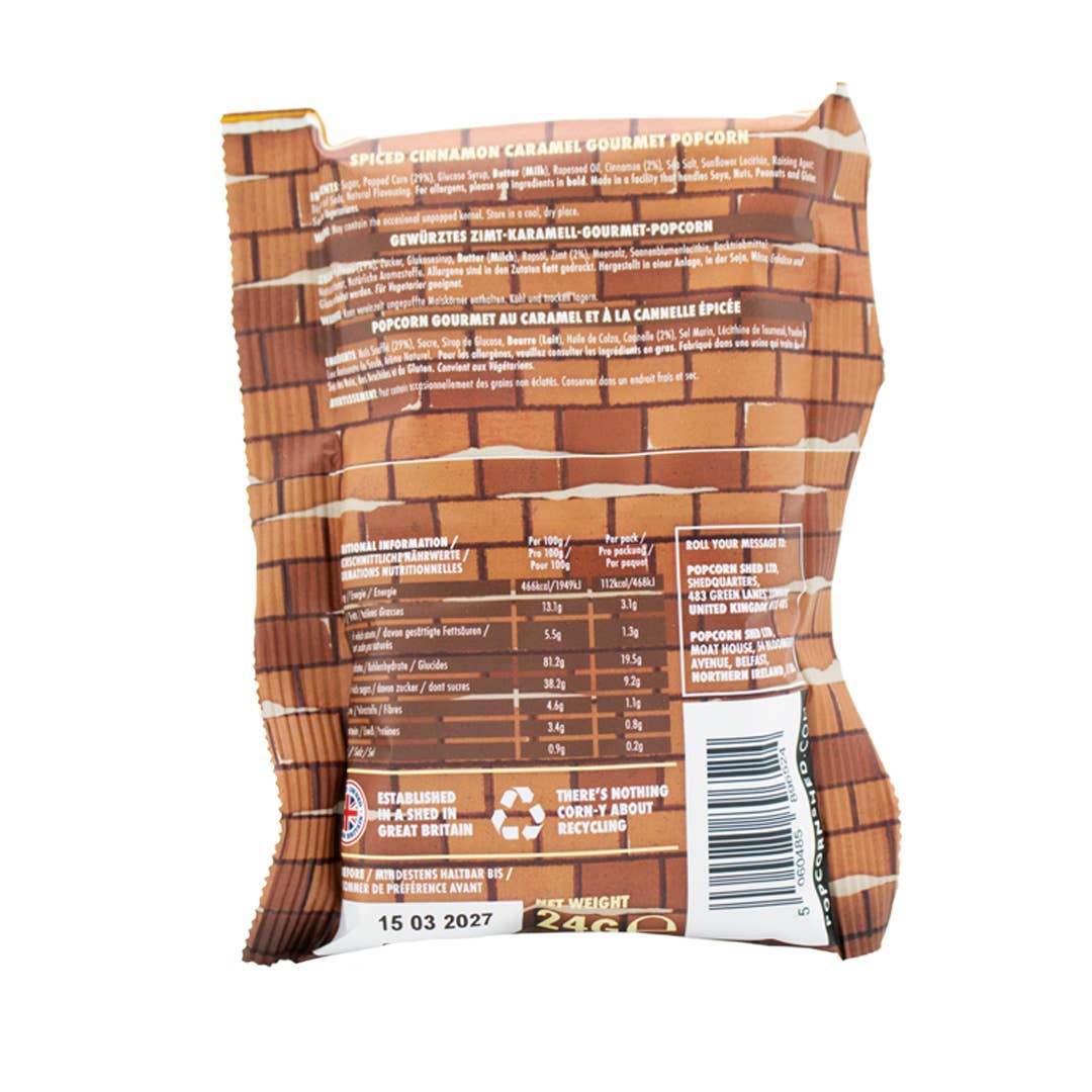 Popcorn Shed Cinnamon Roll Popcorn Snack Pack at Bibelot Leek UK Stockist