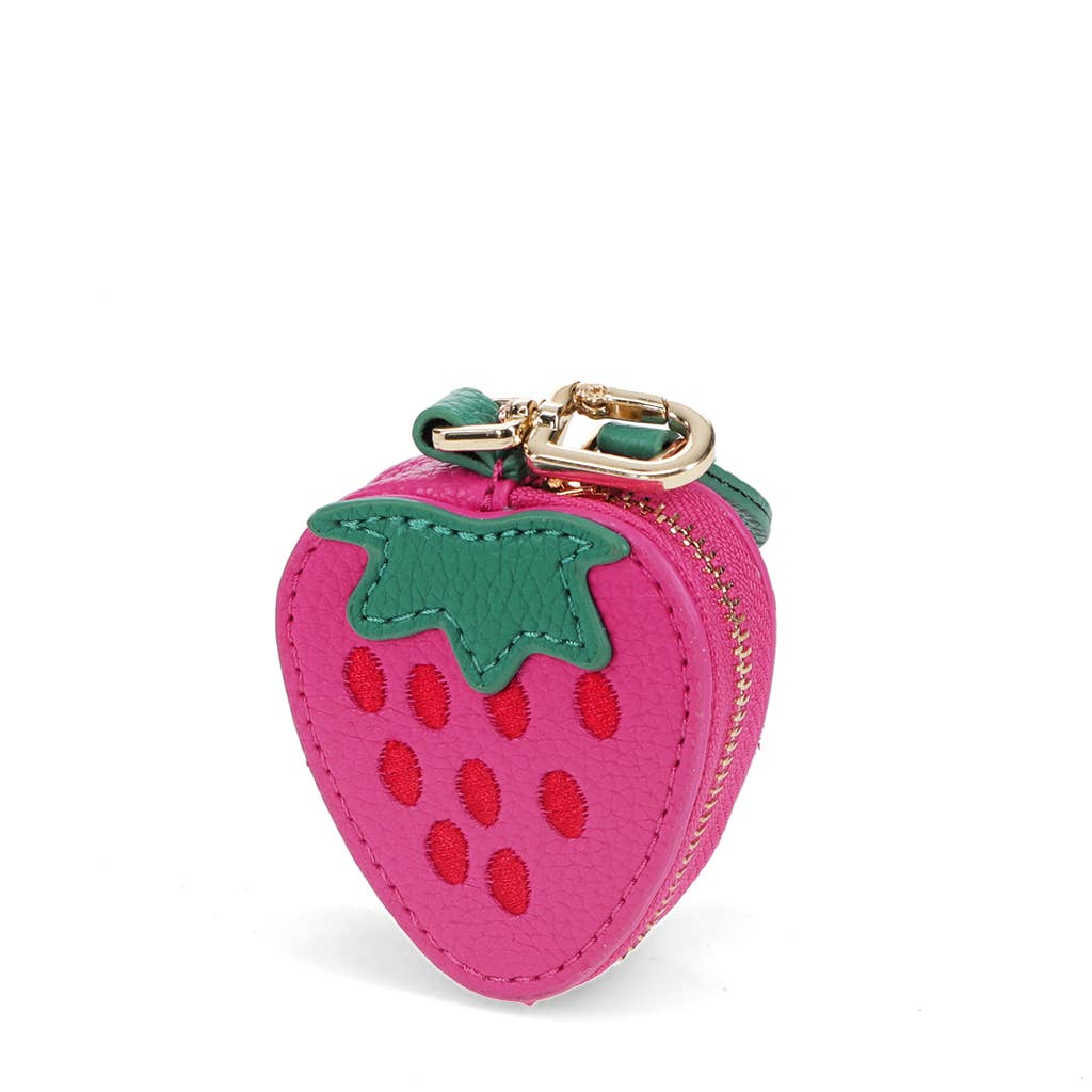 Re London Fruity Keyring Bag Charm - Strawberry at Bibelot leek UK Stockist