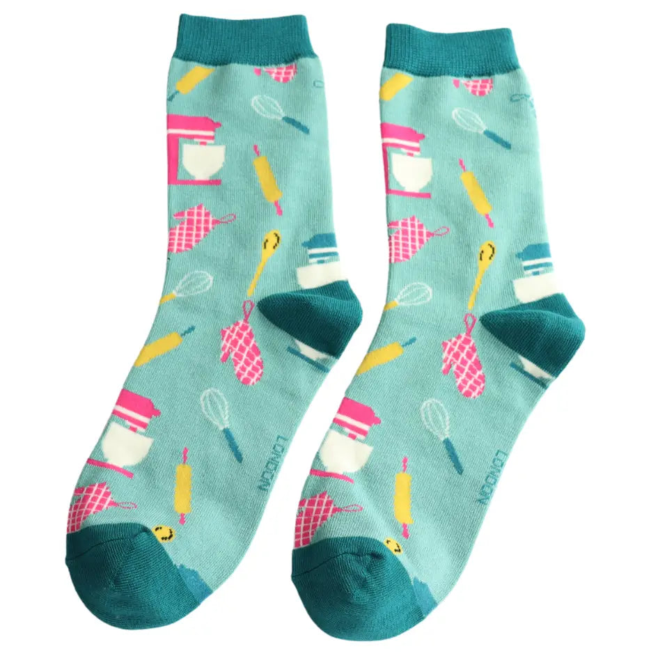 Miss Sparrow Home Baker Socks: Duck Egg image 1