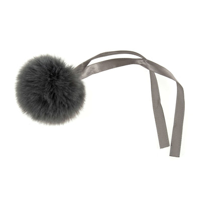 Faux Fur Grey Pom Pom: Medium image 0