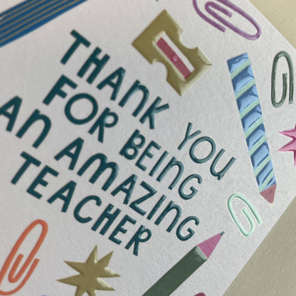 Thank You For Being an Amazing Teacher Card
