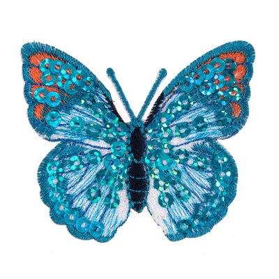 Iron-On Motif: Blue Sequin Butterfly image 0