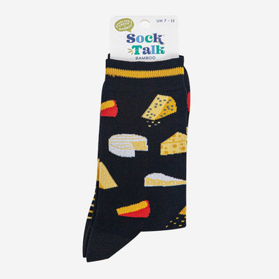 Cheese Bamboo Socks in Black